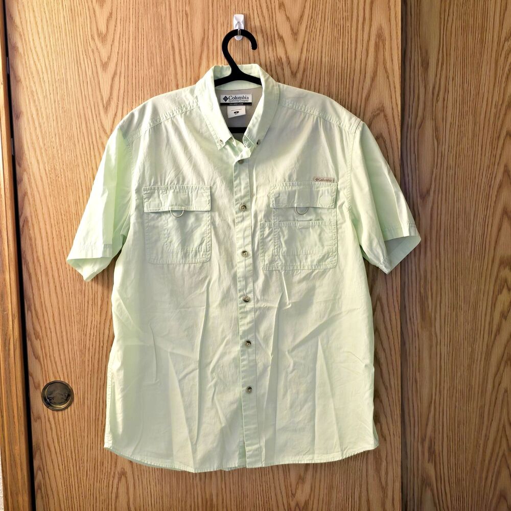 Columbia Sportswear Men’s Button Up Shirt Light Mint Green Medium